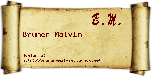 Bruner Malvin névjegykártya